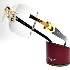 NEW! Cartier Black Buffalo Horn Glasses CT00490